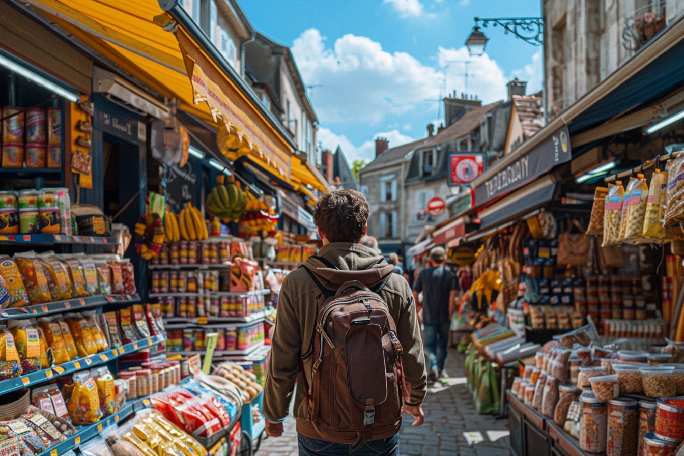 Rue commerçante animée à Niort avec des boutiques uniques pour une expérience de shopping réussie